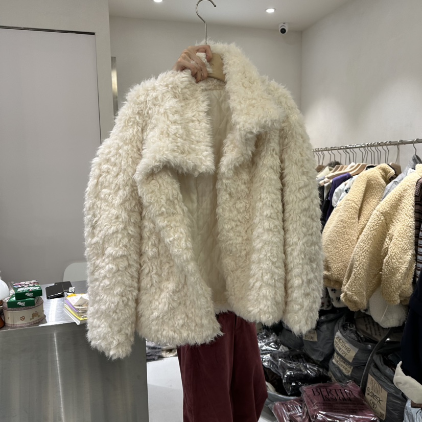 BERTHA韓國代購㊣女士新品時尚職業休閑人氣推薦25秋冬夾克皮草BERTHA夾克圖色1