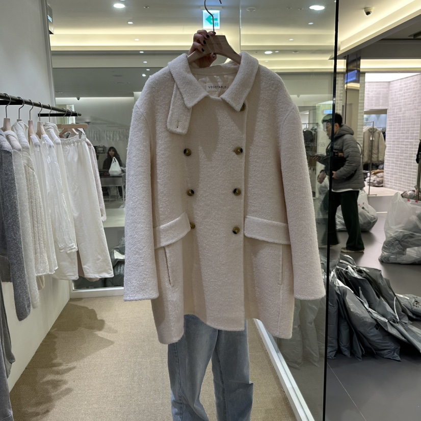 VEGETABLE東大門㊣直郵女裝新品25秋冬推薦時尚休閑中長款大衣VEGETABLE中長款大衣圖色1