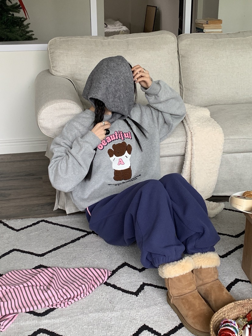 MORE THAN-P東大門㊣代購女裝新款熱賣人氣25秋冬休閑褲抓絨MORE THAN休閑褲