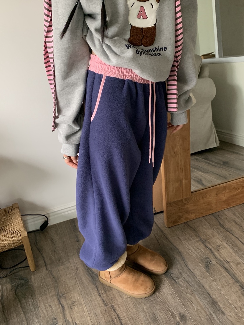 MORE THAN-P東大門㊣代購女裝新款熱賣人氣25秋冬休閑褲抓絨MORE THAN休閑褲