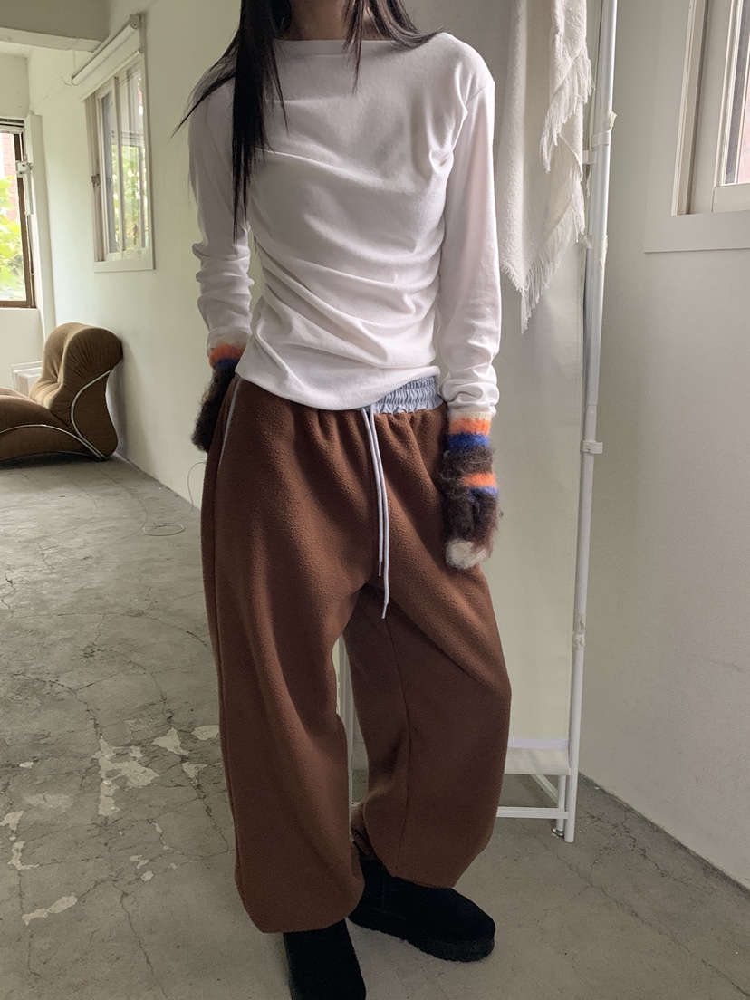 MORE THAN-P東大門㊣代購女裝新款熱賣人氣25秋冬休閑褲抓絨MORE THAN休閑褲