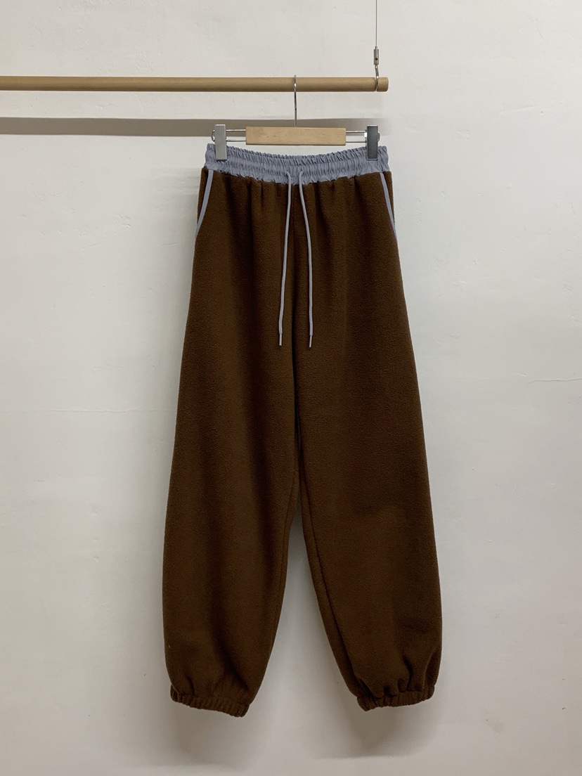 MORE THAN-P東大門㊣代購女裝新款熱賣人氣25秋冬休閑褲抓絨MORE THAN休閑褲圖色2