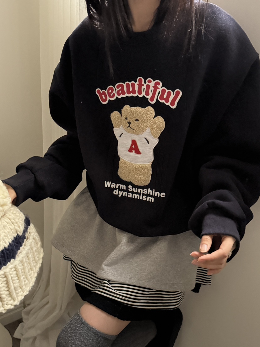 MORE THAN-P韓國直郵㊣女裝新品熱賣休閑推薦25秋冬時尚衛衣MORE THAN衛衣