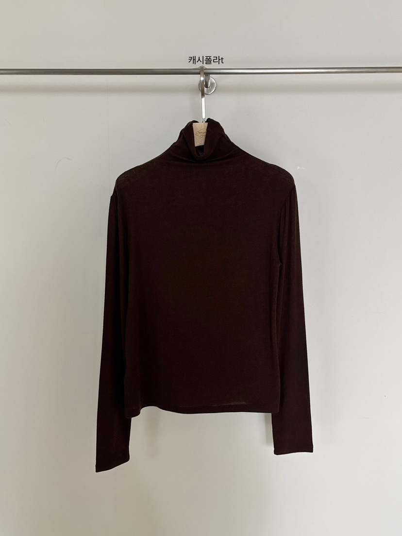 VERGAMOT韓國代購㊣女士新款熱賣推薦25秋冬職業時尚長袖T恤VERGAMOT長袖T恤圖色4棕色