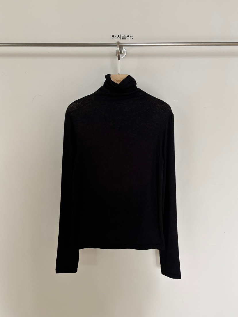 VERGAMOT韓國代購㊣女士新款熱賣推薦25秋冬職業時尚長袖T恤VERGAMOT長袖T恤圖色6黑色