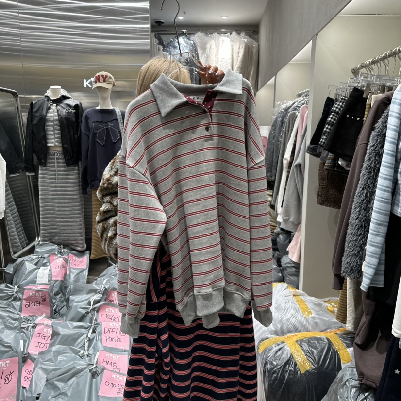 KIKI韓國代購㊣女裝新品熱賣時尚25秋冬休閑職業人氣推薦衛衣KIKI衛衣圖色2