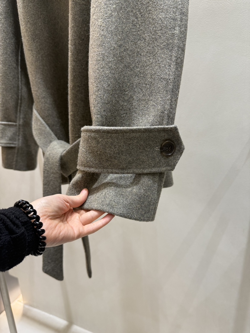 FEFFER東大門㊣實拍女裝新品人氣25秋冬熱賣短款大衣含腰帶FEFFER短款大衣