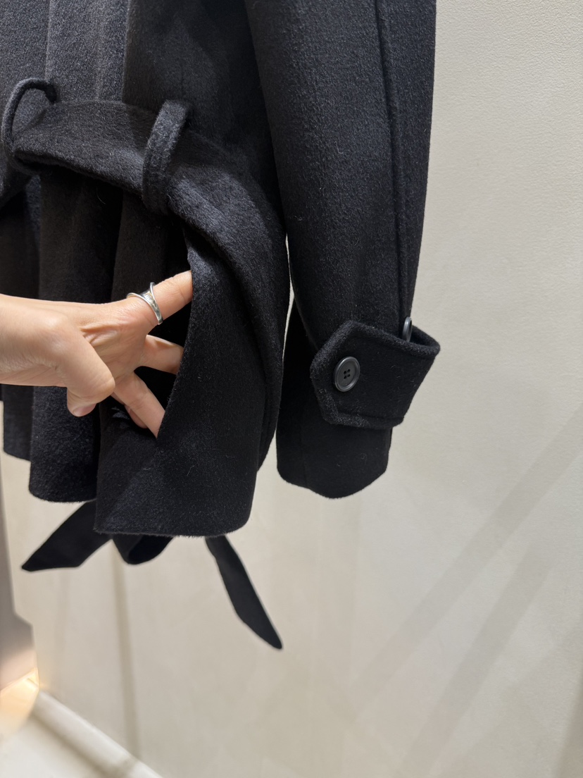 FEFFER東大門㊣實拍女裝新品人氣25秋冬熱賣短款大衣含腰帶FEFFER短款大衣