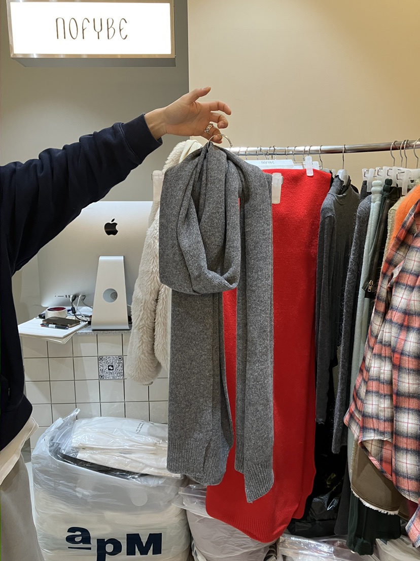 NOFYBE東大門㊣代購女士新款休閑25秋冬人氣圍巾披肩羊毛圍巾NOFYBE圍巾/披肩圖色1