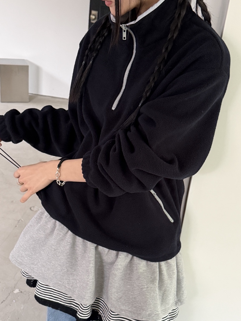 MORE THAN-P東大門㊣代購女裝新品25秋冬職業熱賣衛衣拉鏈MORE THAN衛衣