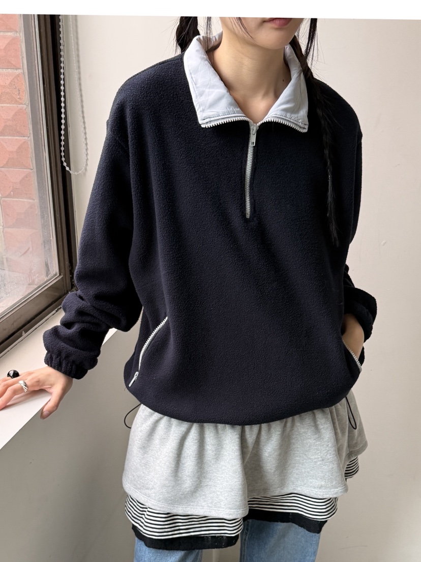 MORE THAN-P東大門㊣代購女裝新品25秋冬職業熱賣衛衣拉鏈MORE THAN衛衣