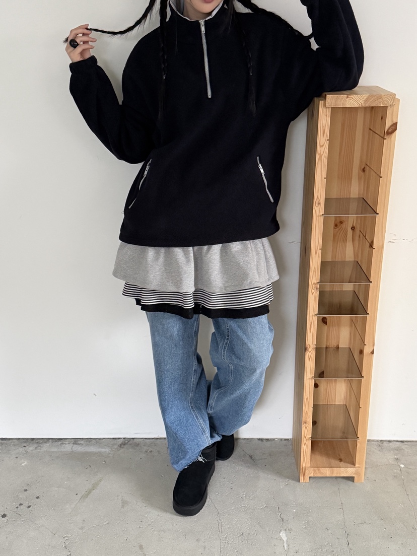 MORE THAN-P東大門㊣代購女裝新品25秋冬職業熱賣衛衣拉鏈MORE THAN衛衣