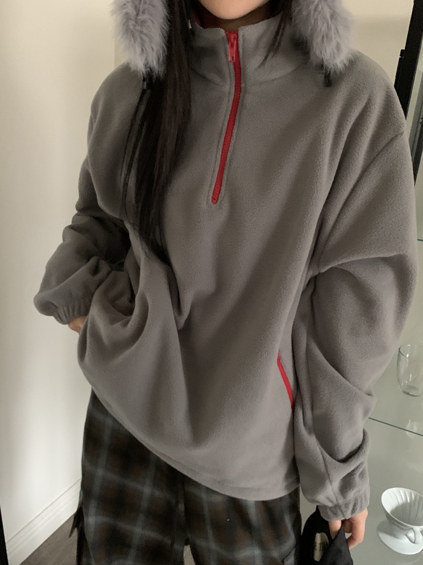 MORE THAN-P東大門㊣代購女裝新品25秋冬職業熱賣衛衣拉鏈MORE THAN衛衣