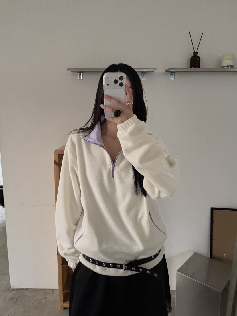 MORE THAN-P東大門㊣代購女裝新品25秋冬職業熱賣衛衣拉鏈MORE THAN衛衣