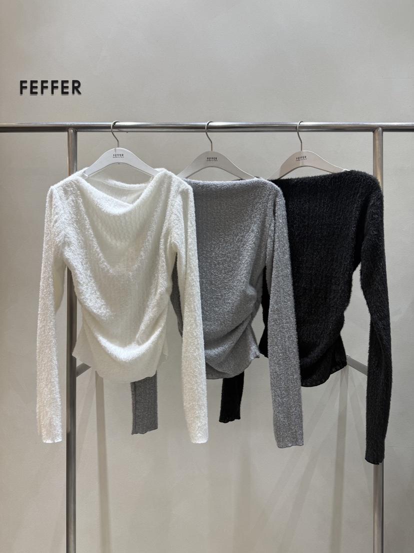 FEFFER東大門㊣直郵女士新款時尚25秋冬推薦熱賣針織衫羊駝FEFFER針織衫