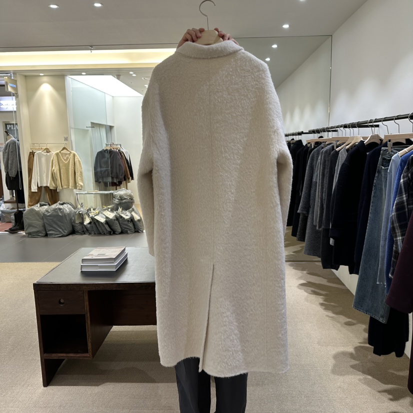 VEGETABLE東大門㊣實拍女裝新品職業休閑25秋冬中長款大衣羊駝VEGETABLE中長款大衣