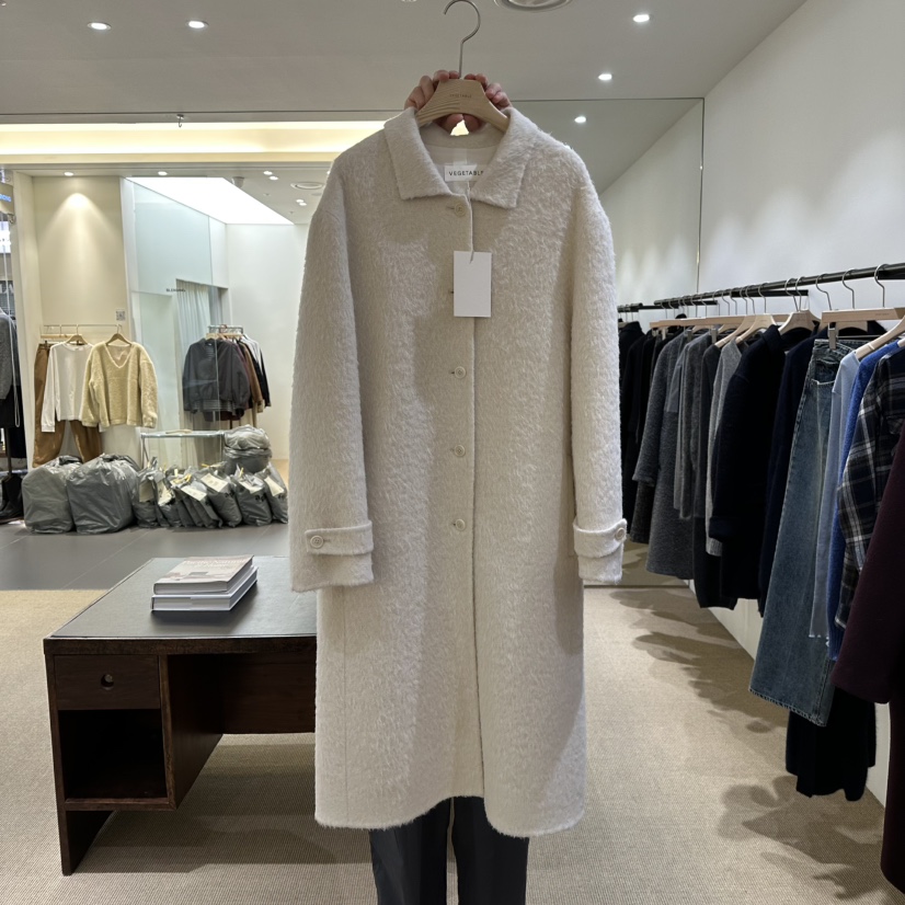 VEGETABLE東大門㊣實拍女裝新品職業休閑25秋冬中長款大衣羊駝VEGETABLE中長款大衣圖色1