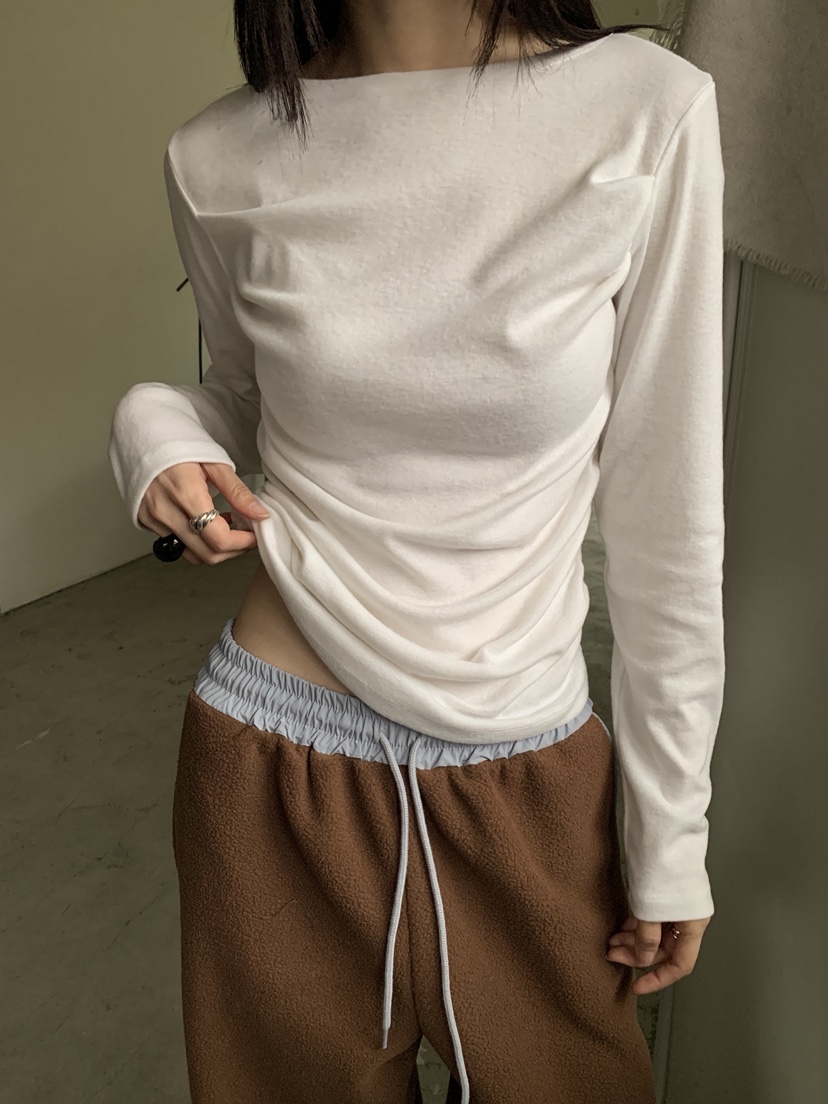 MORE THAN-P韓國代購㊣女裝新品時尚熱賣推薦25秋冬長袖T恤MORE THAN長袖T恤