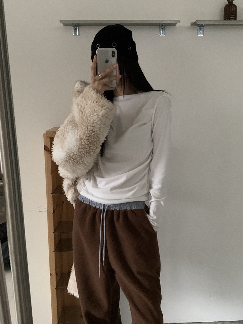 MORE THAN-P韓國代購㊣女裝新品時尚熱賣推薦25秋冬長袖T恤MORE THAN長袖T恤