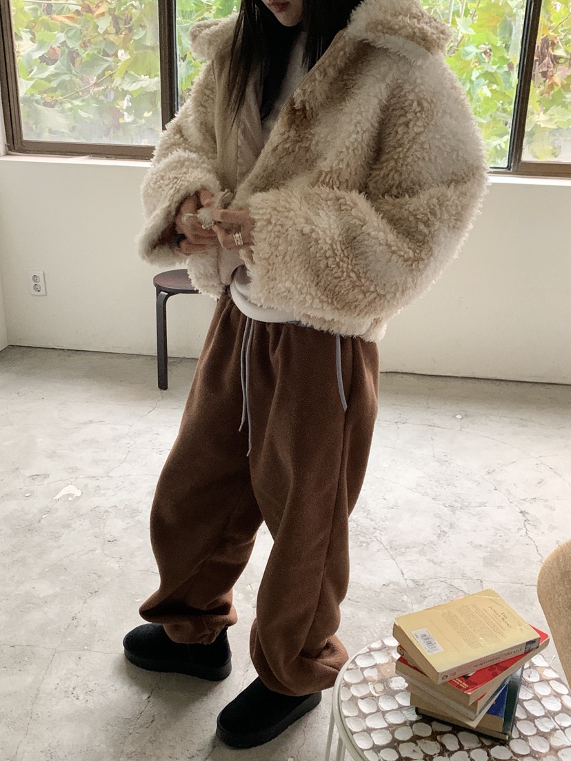 MORE THAN-P東大門㊣實拍女士新款25秋冬短款大衣毛絨皮草MORE THAN短款大衣