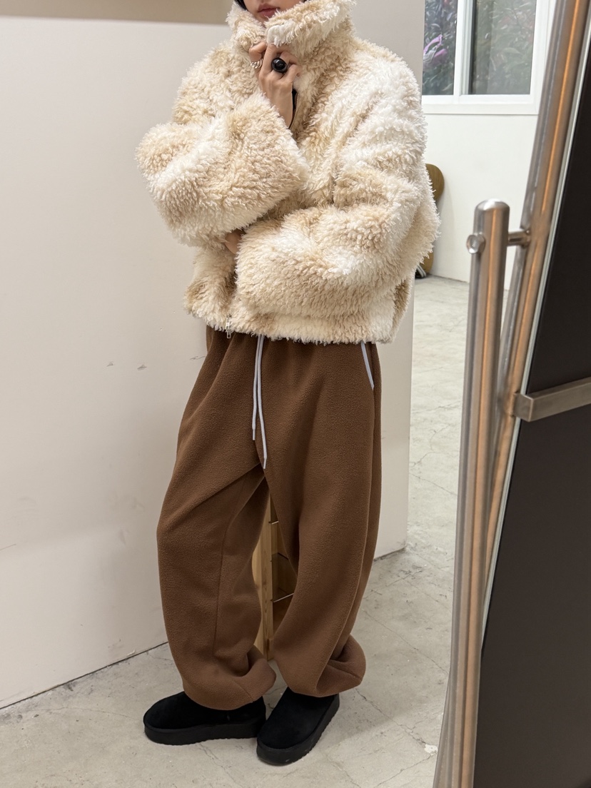 MORE THAN-P東大門㊣實拍女士新款25秋冬短款大衣毛絨皮草MORE THAN短款大衣