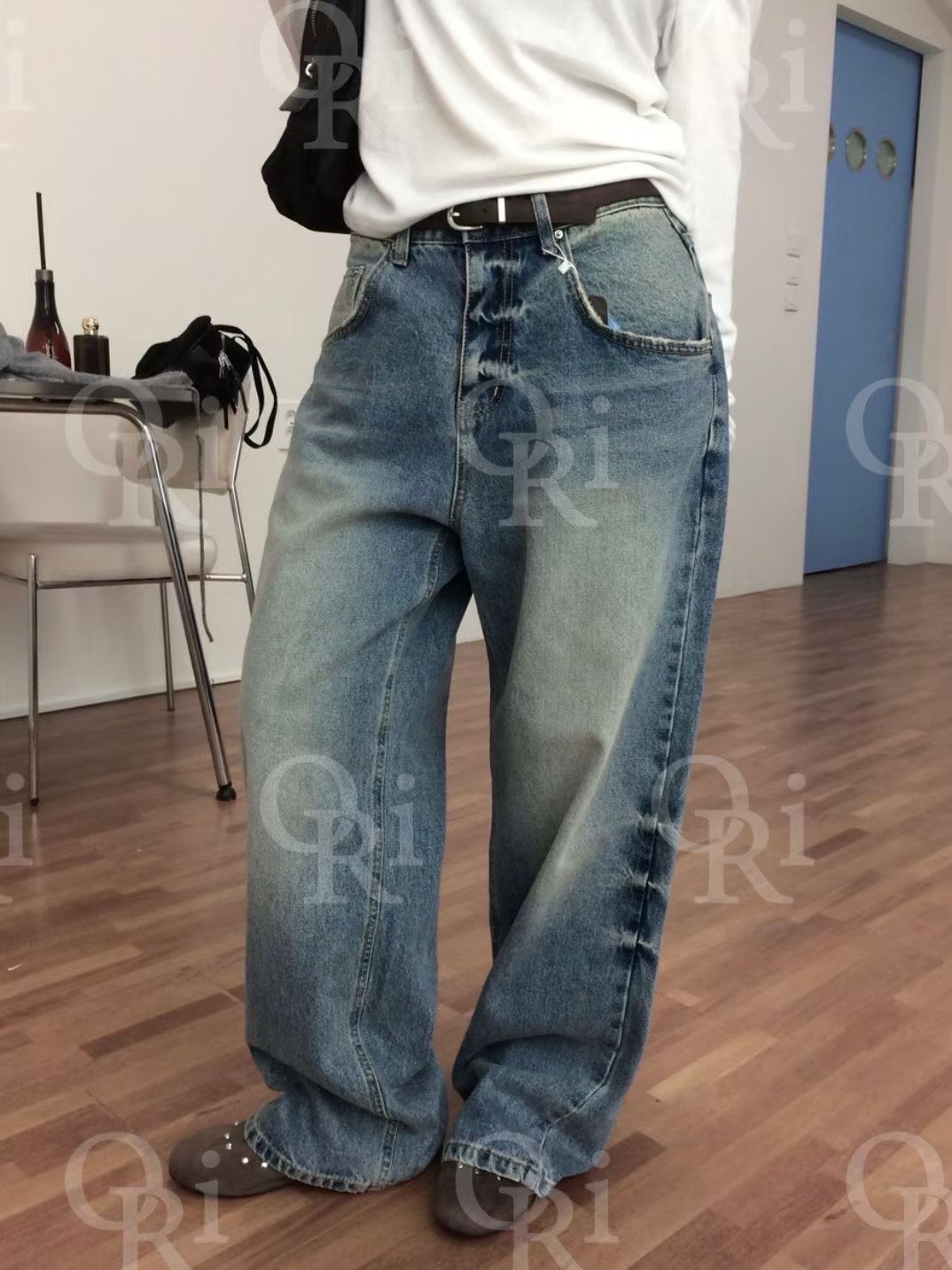 O-RI-오리-T東大門㊣直郵女士新品時尚休閑職業人氣牛仔褲O-RI牛仔褲