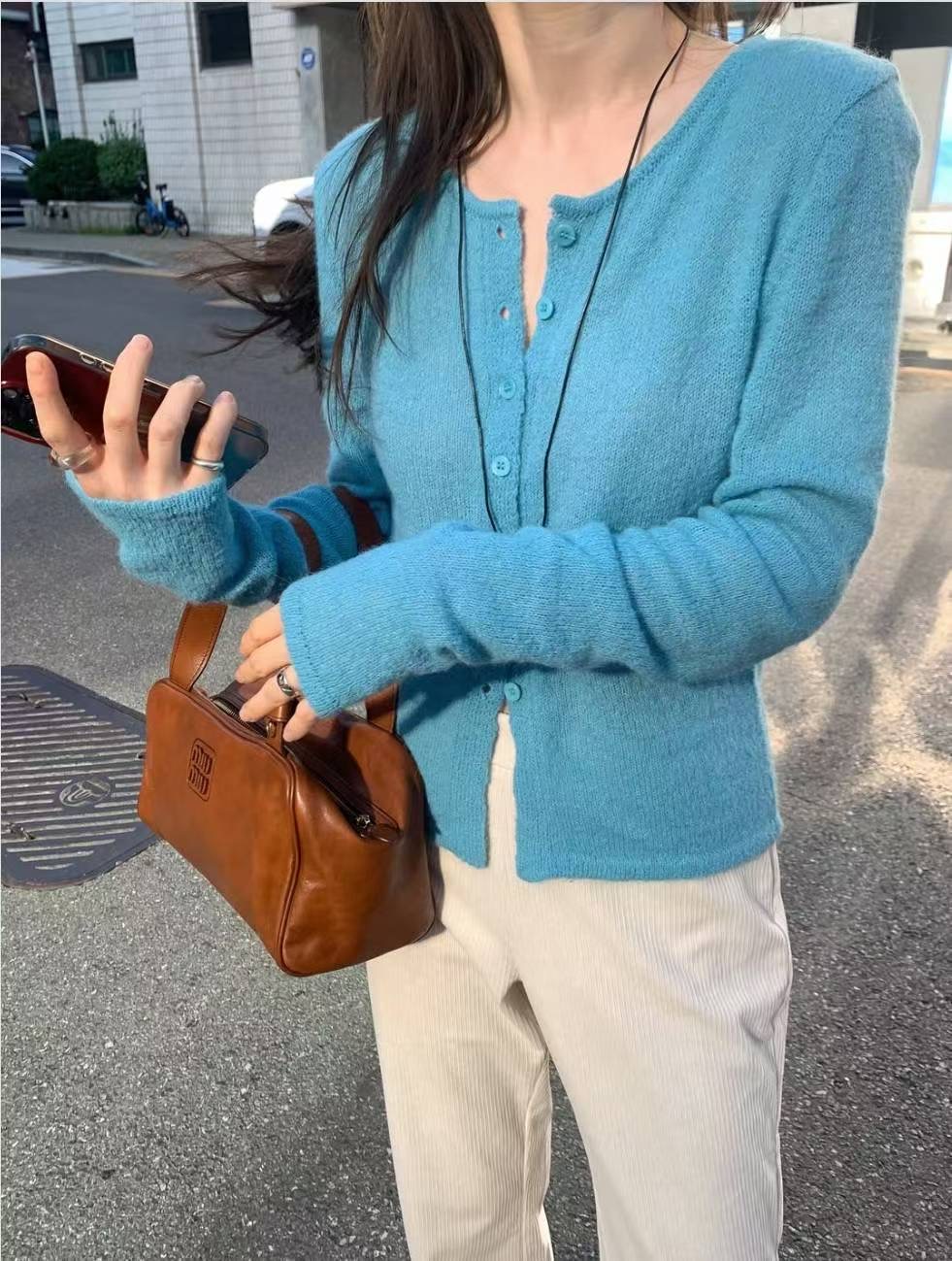 WEARRAW東大門㊣代購女裝新品熱賣時尚推薦人氣休閑針織衫羊駝WEARRAW針織衫圖色2