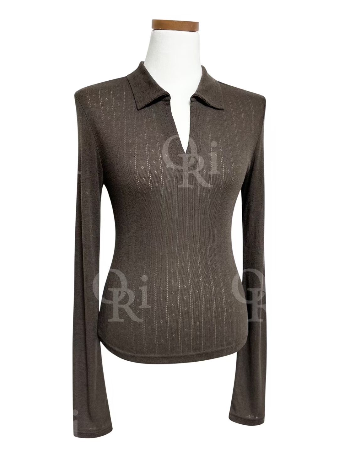 O-RI-오리-T東大門㊣直郵女裝新品人氣推薦休閑長袖T恤鏤空O-RI長袖T恤圖色5