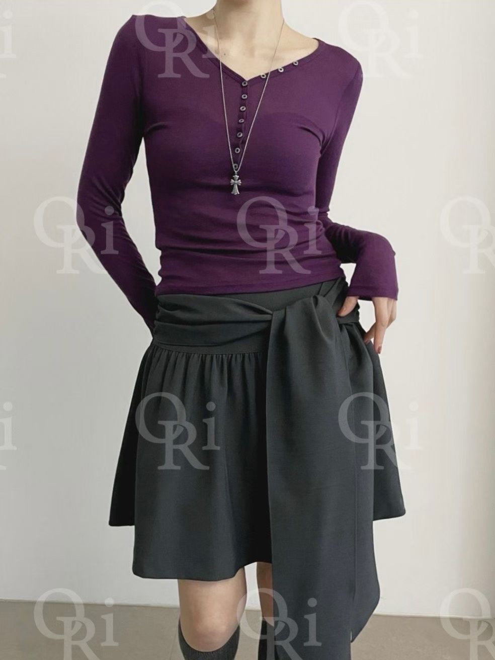 O-RI-오리-T東大門㊣代購女士新品職業熱賣人氣推薦長袖T恤O-RI長袖T恤圖色2