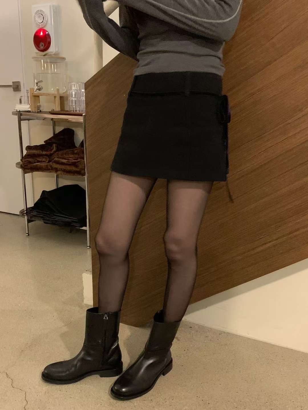 WEARRAW東大門㊣實拍女士新品熱賣25秋冬職業休閑短裙含腰繩WEARRAW短裙