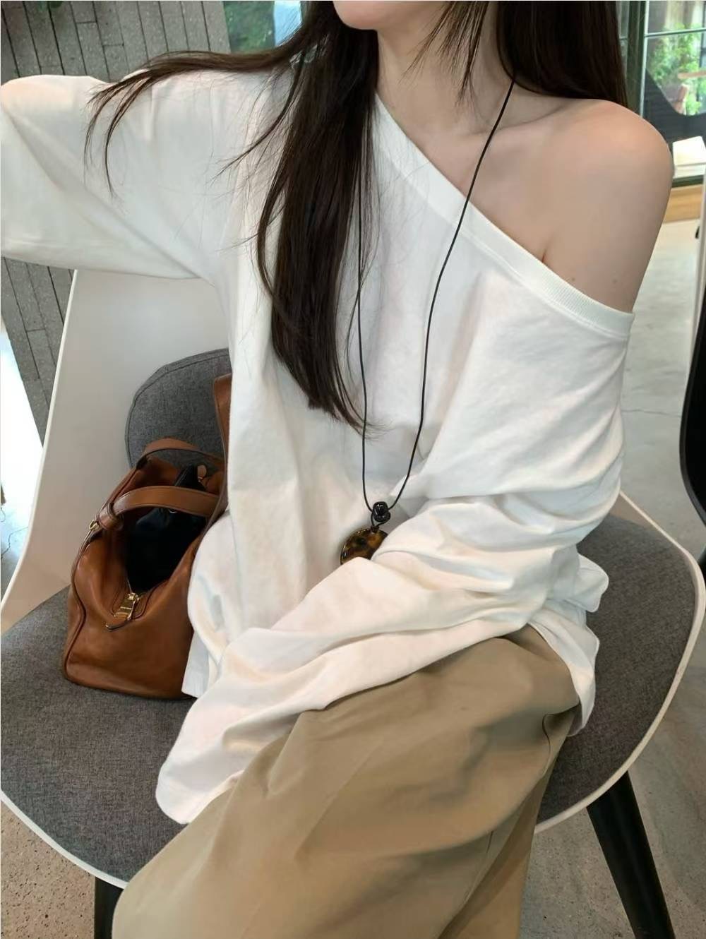 WEARRAW東大門㊣直郵女裝新款職業時尚熱賣休閑長袖T恤寬松WEARRAW長袖T恤