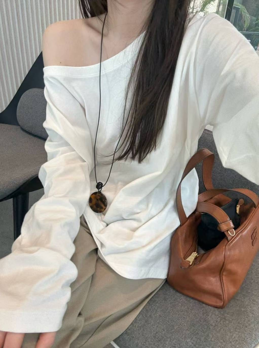 WEARRAW東大門㊣直郵女裝新款職業時尚熱賣休閑長袖T恤寬松WEARRAW長袖T恤圖色3