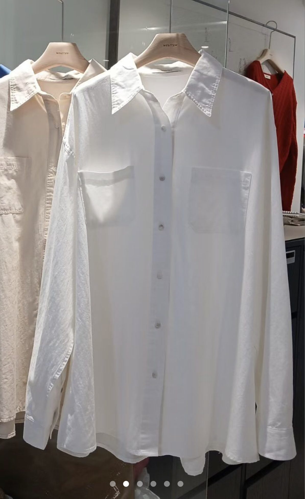 WEARRAW韓國代購㊣女士新品休閑人氣熱賣25秋冬襯衫蕾絲衫口袋WEARRAW襯衫/蕾絲衫圖色3