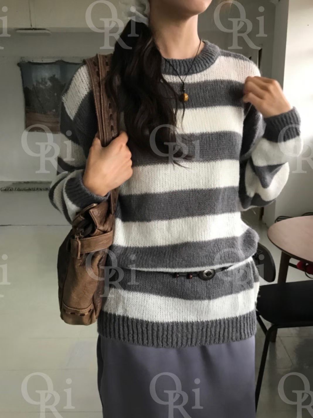 O-RI-오리-T東大門㊣實拍女士新品時尚推薦休閑針織衫羊駝O-RI針織衫圖色5