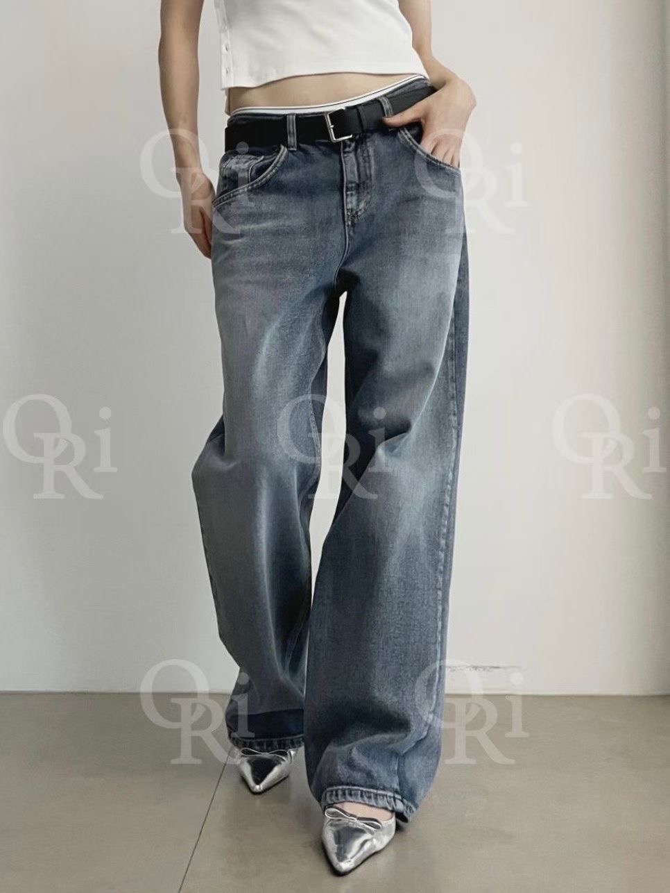 O-RI-오리-T韓國直郵㊣女裝新款推薦25秋冬職業休閑牛仔褲O-RI牛仔褲