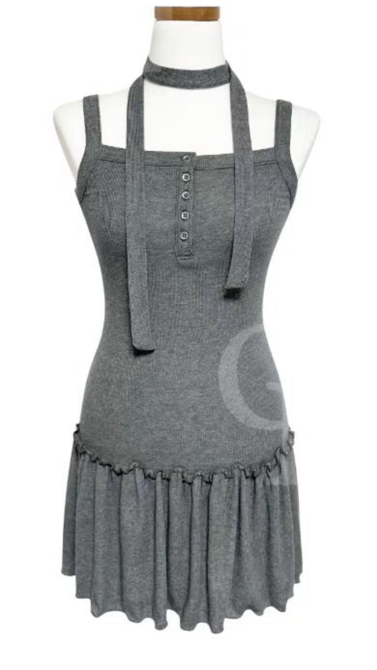 O-RI-오리-T韓國代購㊣女士新品推薦連衣裙含脖帶荷葉邊O-RI連衣裙圖色4