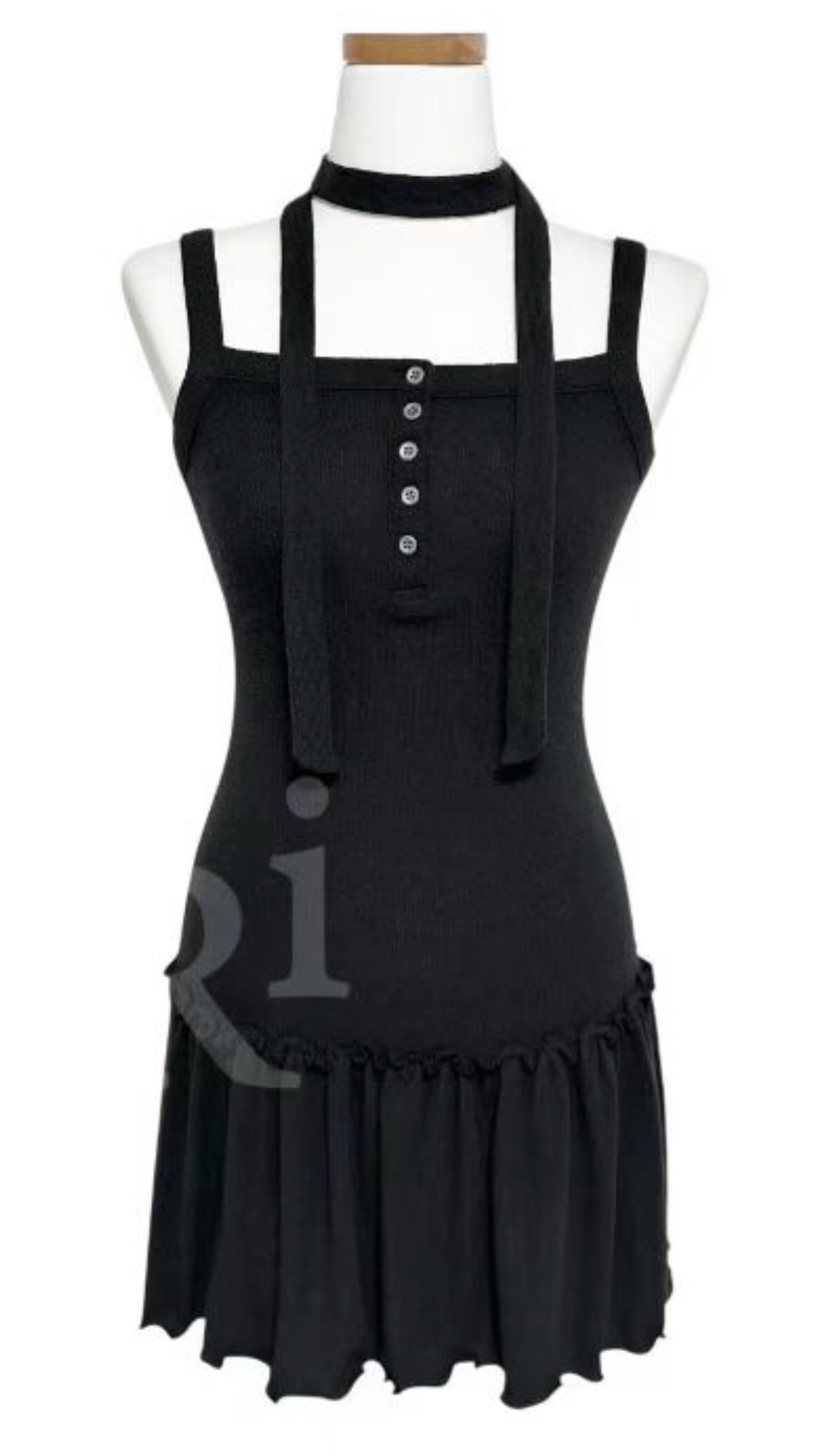 O-RI-오리-T韓國代購㊣女士新品推薦連衣裙含脖帶荷葉邊O-RI連衣裙圖色5