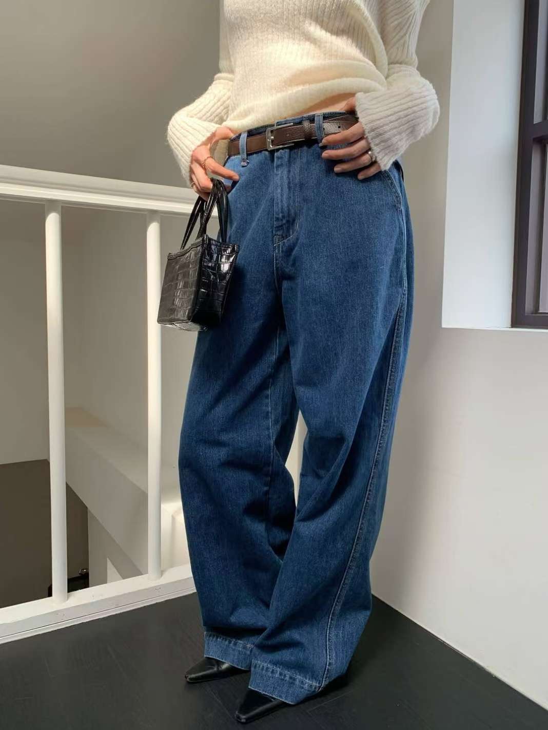 WEARRAW韓國直郵㊣女士新品人氣職業時尚推薦牛仔褲不含腰帶WEARRAW牛仔褲