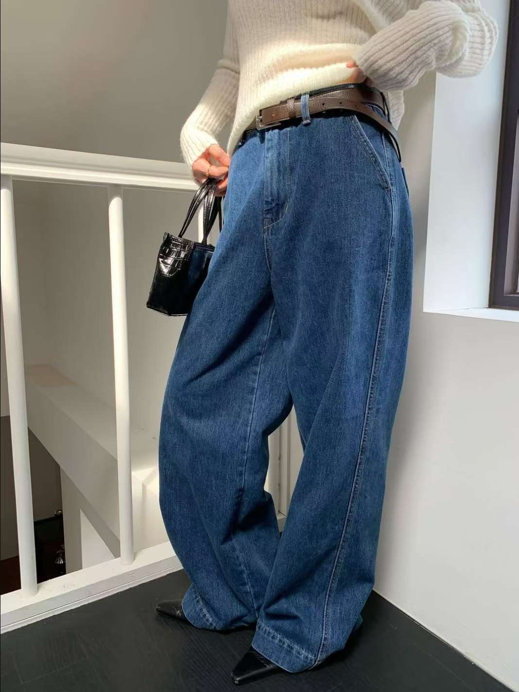 WEARRAW韓國直郵㊣女士新品人氣職業時尚推薦牛仔褲不含腰帶WEARRAW牛仔褲圖色1