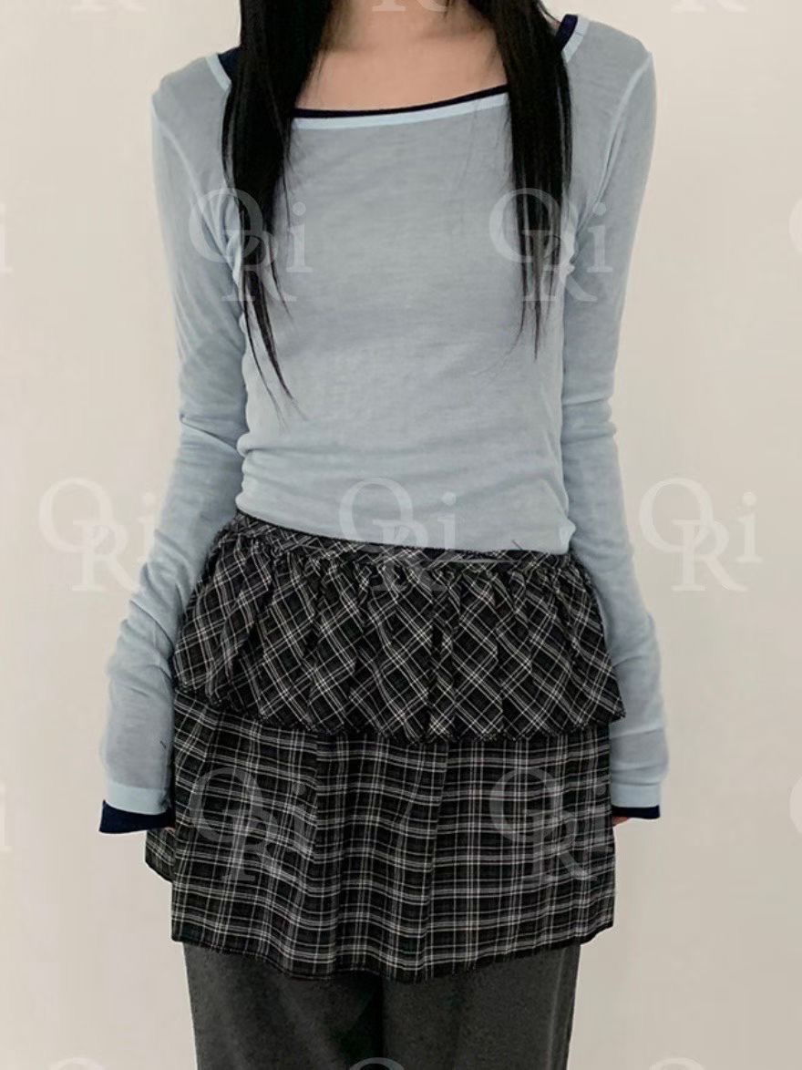 O-RI-오리-T東大門㊣實拍女裝新款熱賣人氣時尚長袖T恤天絲O-RI長袖T恤圖色3