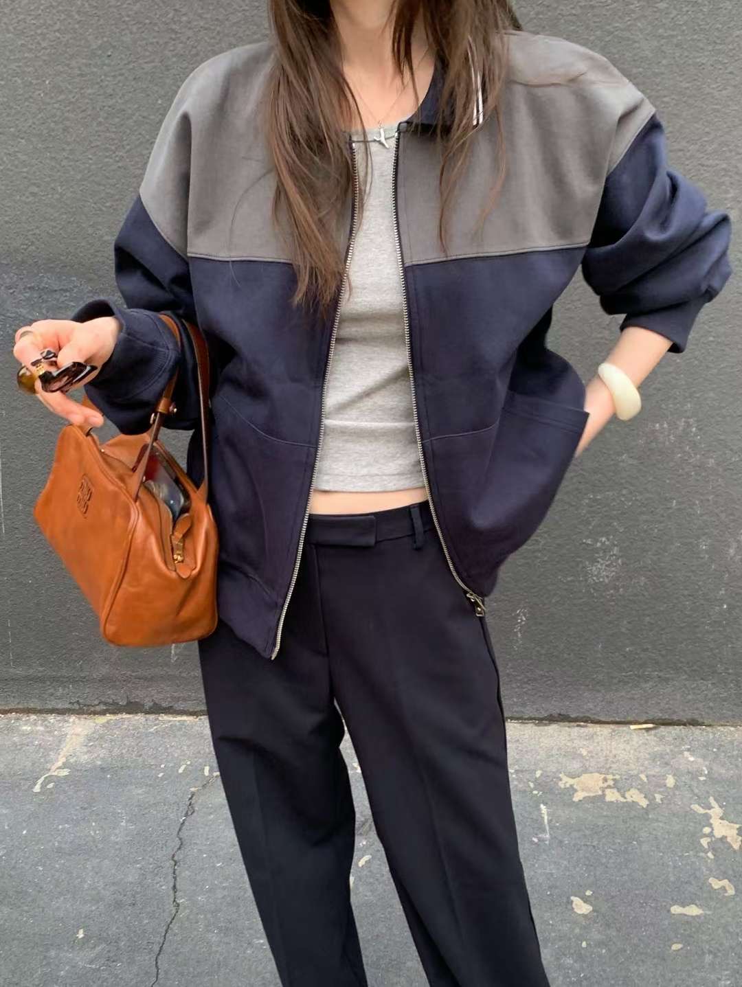 WEARRAW東大門㊣代購女裝新品休閑推薦熱賣時尚25秋冬夾克拉鏈WEARRAW夾克