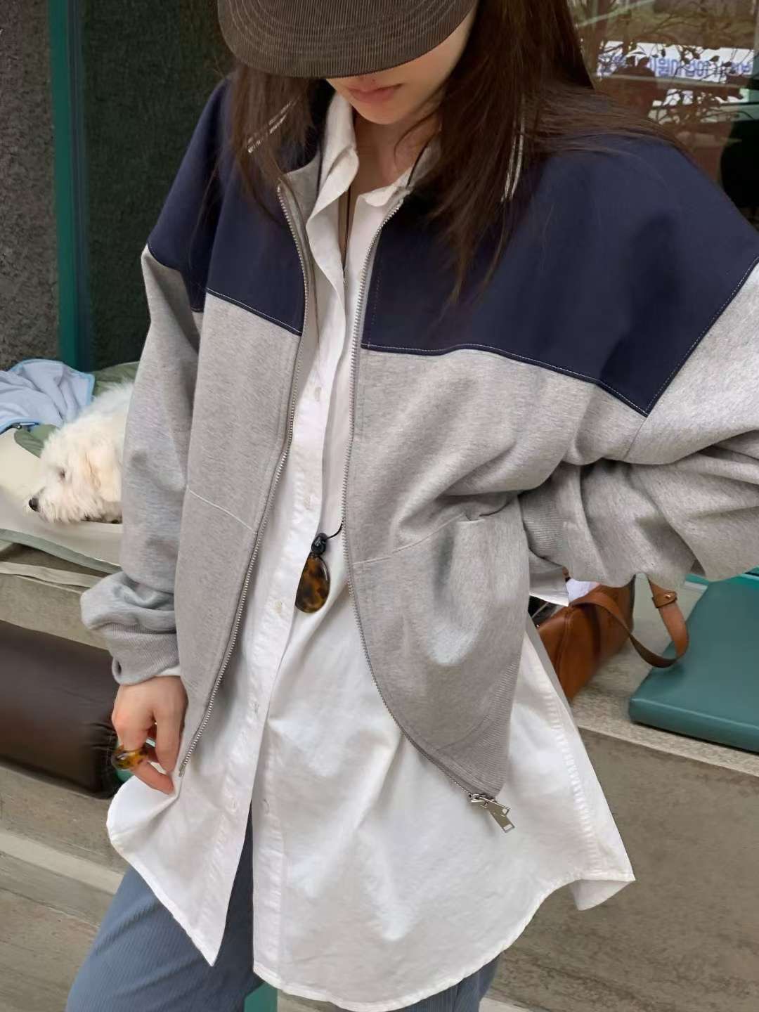 WEARRAW東大門㊣代購女裝新品休閑推薦熱賣時尚25秋冬夾克拉鏈WEARRAW夾克圖色1