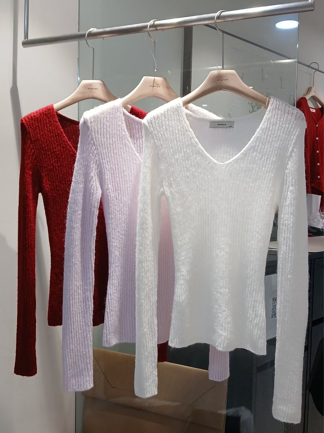 WEARRAW東大門㊣直郵女士新款人氣職業熱賣時尚針織衫馬海毛WEARRAW針織衫圖色2左二色