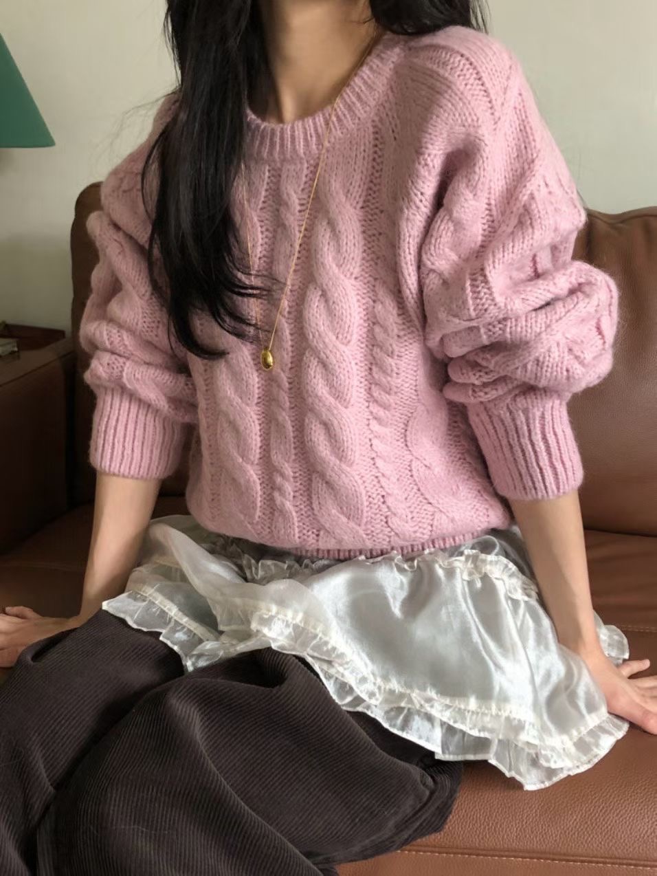 O-RI-오리-T東大門㊣實拍女士新款25秋冬推薦熱賣毛衣寬松O-RI毛衣圖色3