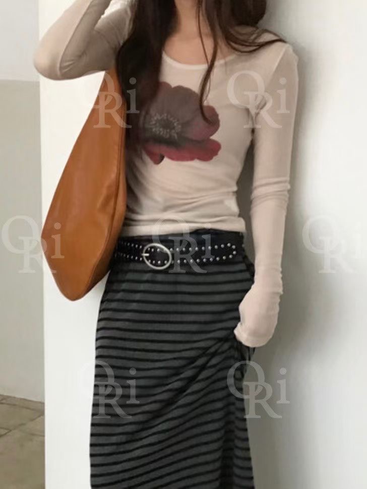 O-RI-오리-T東大門㊣代購女士新款時尚人氣推薦熱賣長袖T恤O-RI長袖T恤圖色2