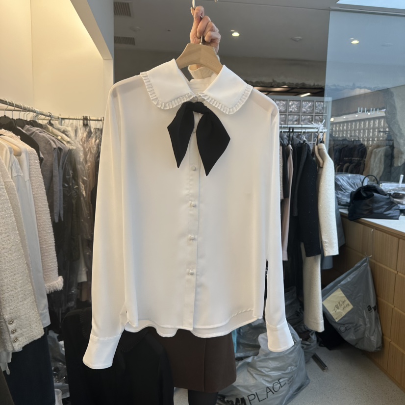 JUJU東大門㊣實拍女士新款時尚職業休閑真品人氣襯衫蕾絲衫JUJU襯衫/蕾絲衫圖色1