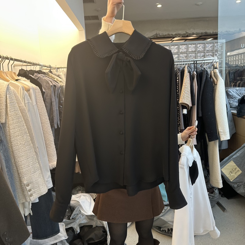 JUJU東大門㊣實拍女士新款時尚職業休閑真品人氣襯衫蕾絲衫JUJU襯衫/蕾絲衫圖色2