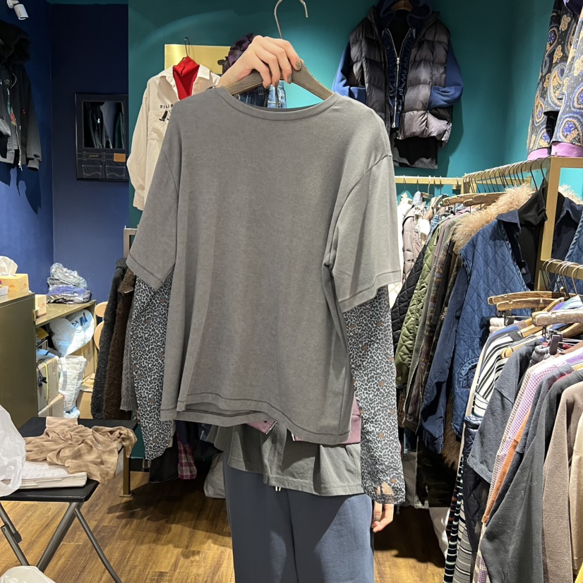 MERCI LINDA韓國直郵㊣女士新款時尚推薦職業長袖T恤假兩件MERCI LINDA長袖T恤圖色1