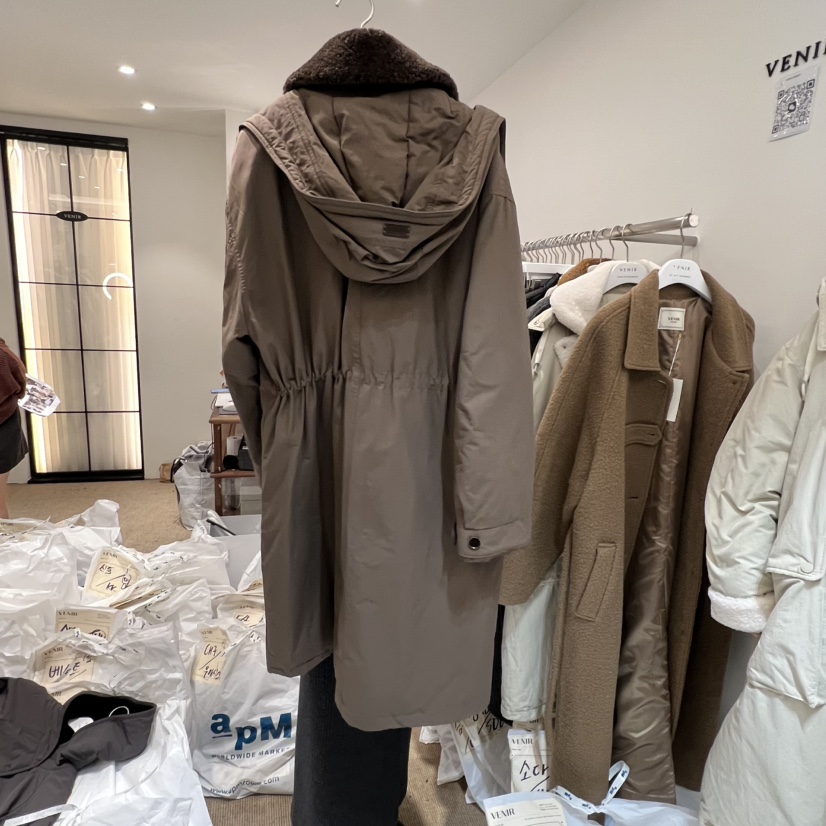 VENIR-a東大門㊣代購女士新款休閑人氣推薦真品長款羽絨服絨VENIR-a長款羽絨服