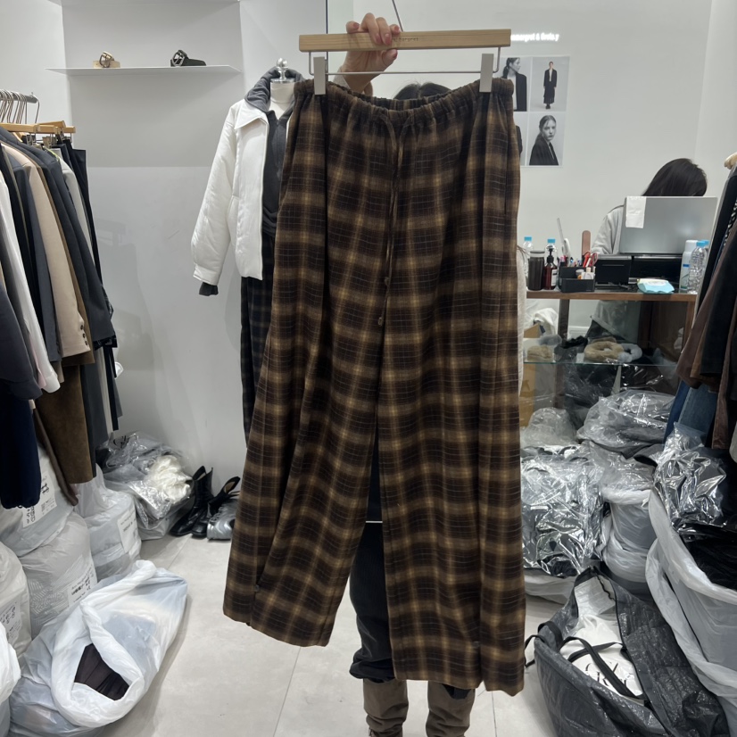 ANN MARGRET韓國直郵㊣女士新款人氣休閑褲格紋GRETA.Y休閑褲